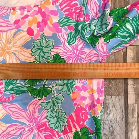 Lilly Pulitzer Morgann Maxi Dress 3/4 Sleeve Pastel Multi Color Tigers Lair M - Picture 9 of 10